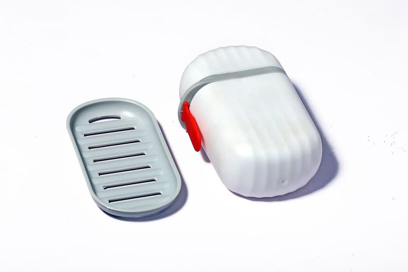 Anshri Plastic Soap Box Holder Travel Portable Soap Dish, Creative Soap Box Waterproof Soap Storage Container Household Soap Dish with Cover for Bathroom Soap Case White (Multicolor, Pack of - 1) - Image 2