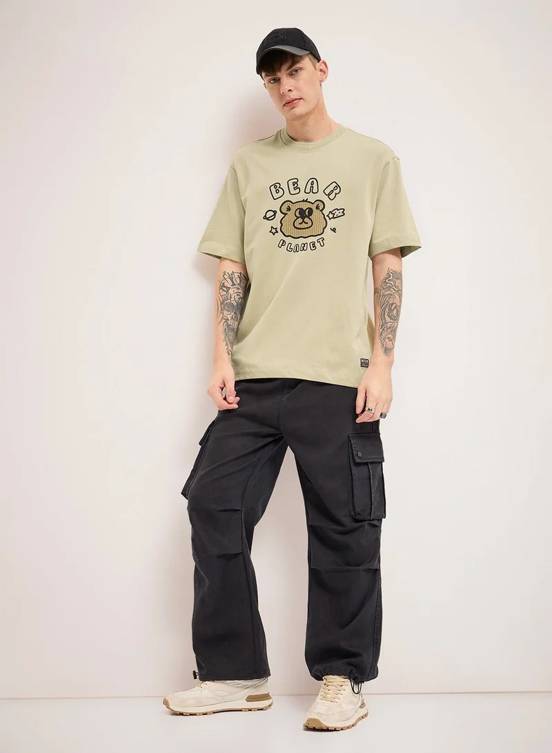 THE BEAR HOUSE Men’s Cotton T-Shirt – Soft, Breathable & Comfortable, Perfect for Casual Wear, Ideal for Everyday & Summer Wear