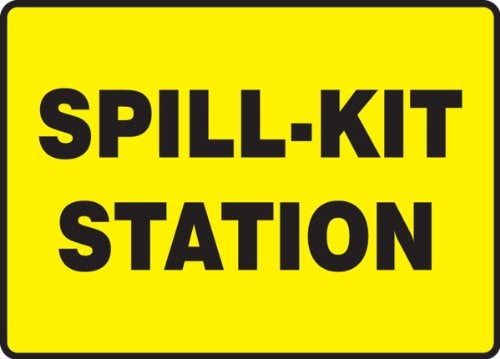 Accuform MCHL563VS Adhesive Vinyl Safety Sign, Legend"SPILL-KIT STATION", 7" Length x 10" Width x 0.004" Thickness, - Image 1