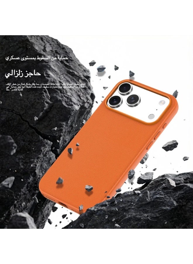 موكوفو غطاء هاتف قماشي مغناطيسي مضاد للصدمات لآيفون 17 برو ماكس، غطاء واقي ملمس مضاد للانزلاق وبصمات الأصابع، غطاء هاتف بحواف ناعمة مرتفعة حول فتحة الكاميرا كاملة ومقاوم للخدوش، اللون أزرق - Image 3