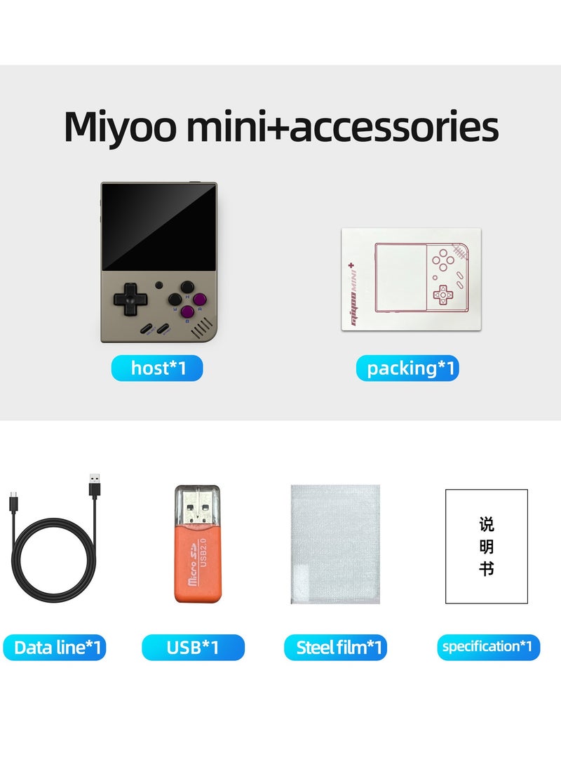 Miyoo - Miyoo Mini Plus+ Portable GBA Game PS1 Handheld Game Console(Gray 64G) - Image 1