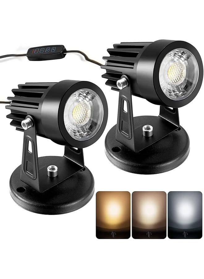erorex Indoor Led Spot Lights 3W Uplighting With Remote Control Dimmable And Timer Adjustable 3000K 4000K 6000K Floor Spot Lights For Plants Pictures Artwork Usb Powered 2 Pack - Image 1