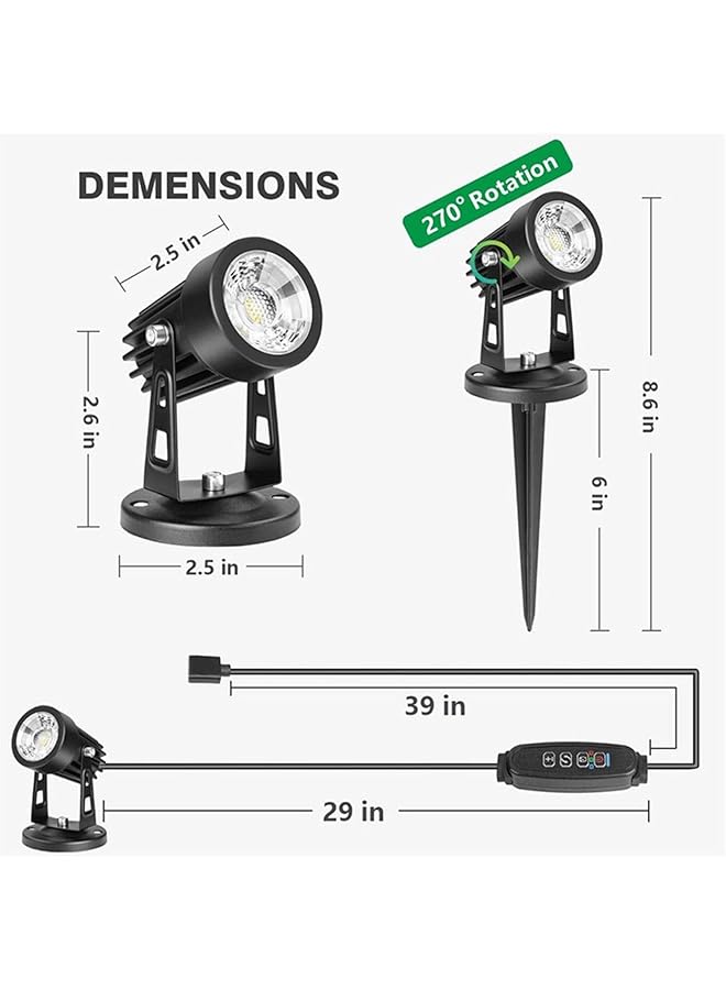 erorex Indoor Led Spot Lights 3W Uplighting With Remote Control Dimmable And Timer Adjustable 3000K 4000K 6000K Floor Spot Lights For Plants Pictures Artwork Usb Powered 2 Pack - Image 5