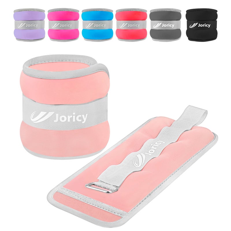 JORICY Ankle Weights, Wrist Leg Arm Weights for Women Men Kids with Adjustable Straps, Strength Training Weighted for Jogging, Running, Walking, Fitness, Gym Workout - 1LBS Pair (0.5 LB Each Weight), Light - Image 1
