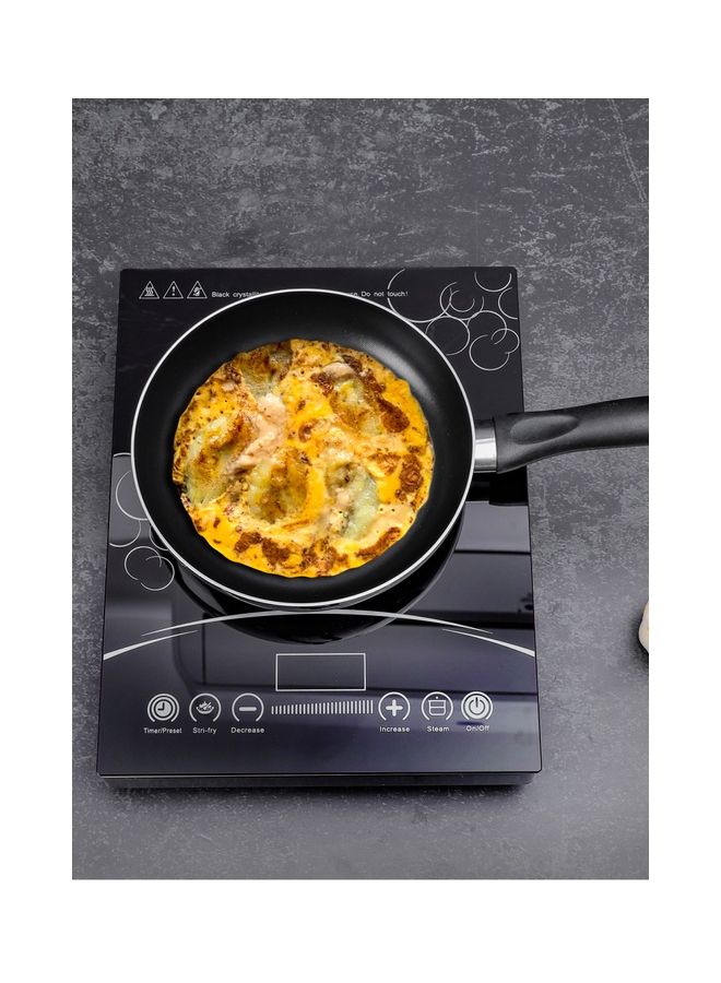 Royalford Aluminum Fry Pan Strong Aluminum Body With Non-Stick Coating And Bakelite Handle Heat Resistant Exterior, Compatible With Hot Plate, Halogen, Ceramic And Gas Stovetops Black 18cm - Image 4