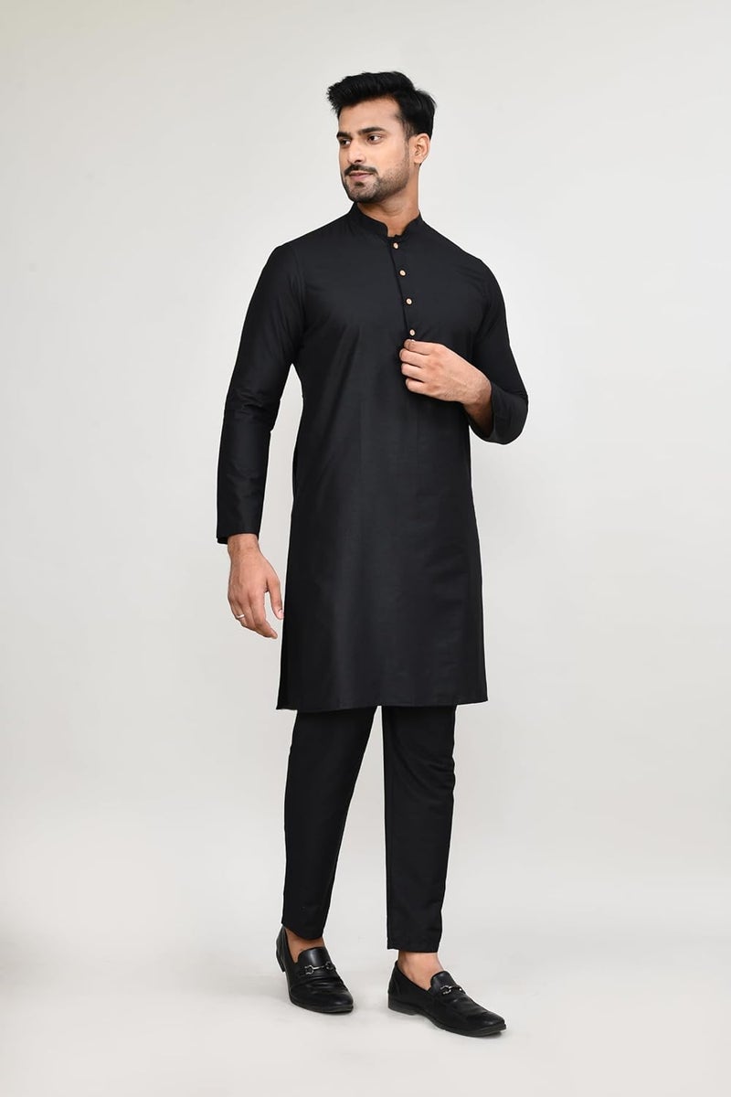 Polyfab Hathkargha Cotton Kurta for Men | Full Sleeve Regular Fit Kurta with Mandarin Collar | Traditional, Festive & Wedding Ethnic Wear - Image 3