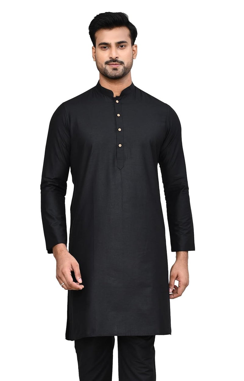 Polyfab Hathkargha Cotton Kurta for Men | Full Sleeve Regular Fit Kurta with Mandarin Collar | Traditional, Festive & Wedding Ethnic Wear - Image 1