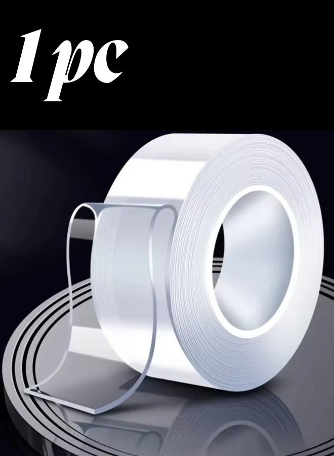 Ivy Transparent Double Sided Mounting Tape 3 Meter Reusable Washable Nano Adhesive Multipurpose Tape for Home Office Daily Use Pack of 1 - Image 1