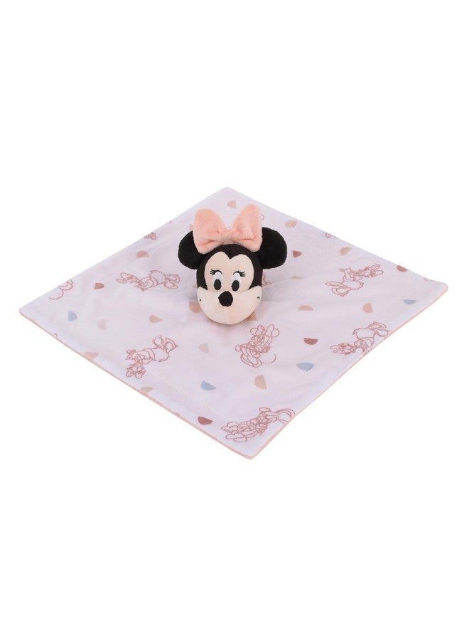 NoJo Disney Minnie Mouse White, Light Blue, and Peach Super Soft Security Baby Blanket with Plush Minnie Mouse Head - Image 4