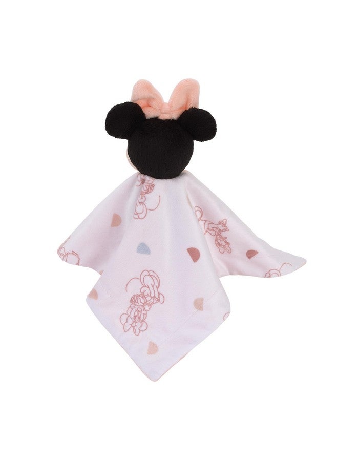 NoJo Disney Minnie Mouse White, Light Blue, and Peach Super Soft Security Baby Blanket with Plush Minnie Mouse Head - Image 3