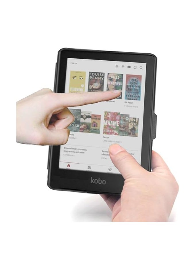 General - Stand Case Compatible with 6'' Kobo Clara BW eReader Ebook Pocket Pouch Premium Leather Multiangle Origami Model N365 Protective Shell Cove - Image 1