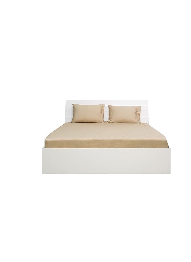 Hotel Linen Klub Single Fitted Sheet 1Pc 100 Percent Cotton 250Tc Dobby Box Sateen Size: 120X200+25Cm Beige  - Image 4