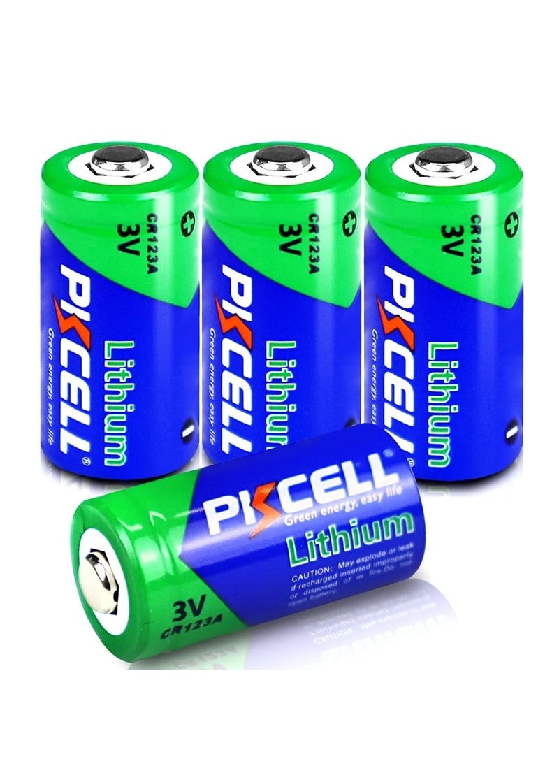 PKCELL 4-Pieces PKCELL CR123A Lithium 3V Batteries  - Image 1