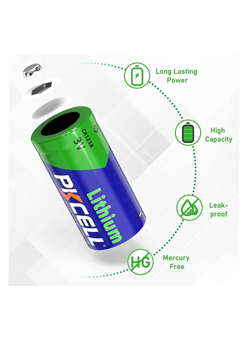 PKCELL 4-Pieces PKCELL CR123A Lithium 3V Batteries  - Image 2