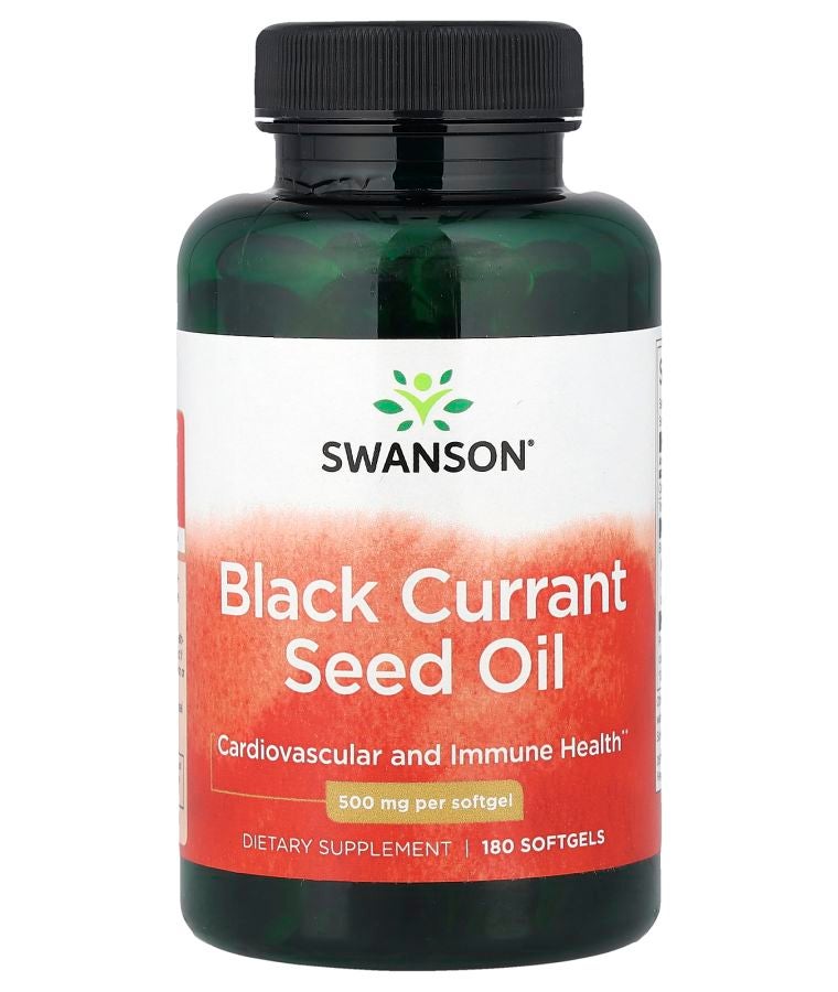 SWANSON زيت بذور الكشمش الأسود 500 ملغ 180 كبسولة لينة