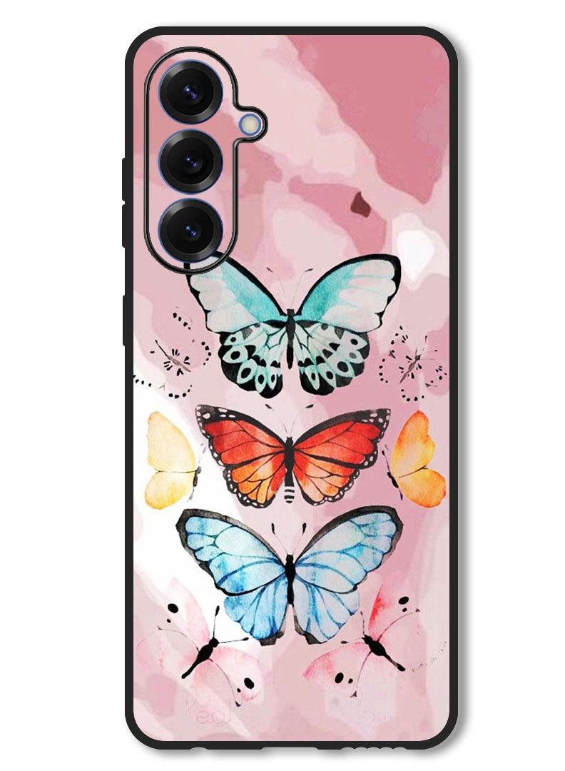 Theodor Case Compatible with Samsung Galaxy A56 Protection Shockproof Bumper Cover Butterflies (2) - Image 1
