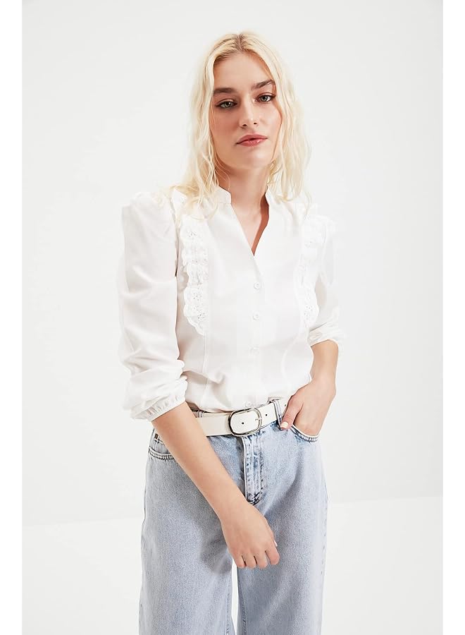 ترينديول قميص نسائي بتفاصيل معالجة - Image 5