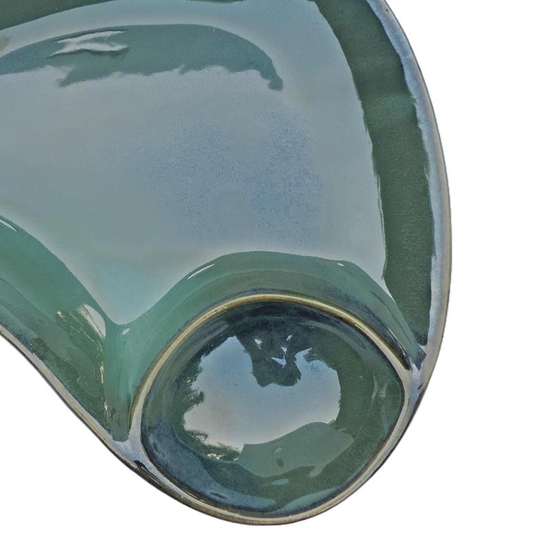 Homies HOMIES, Ceramic Dip and Eat Snack Serving Plate, 26cm for Serving Nachos, Momos, Snacks, Kebabs, Salad, Pasta Plate | Dinner Plates for Kitchen Microwave, Dishwasher & Oven Safe (Green) 1PCS  - Image 3
