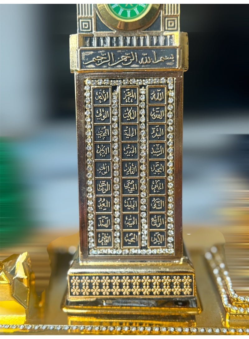 OLUDENIZ Luxury Islamic Monument Set – Kaaba, Madinah Green Dome & Makkah Clock Tower Decorative Model in Gold Finish - Image 5