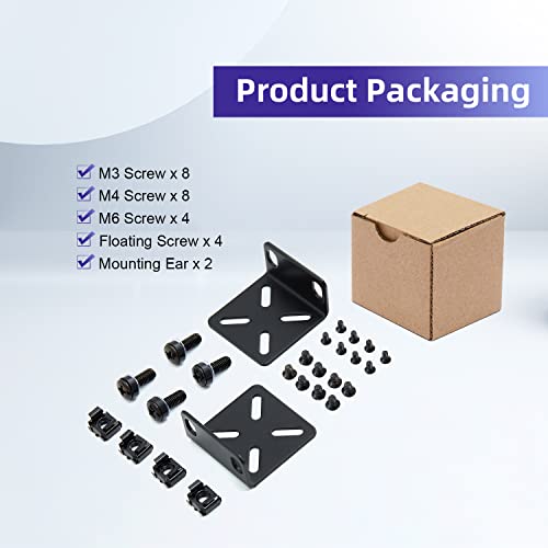PhyinLan Rack Mount Kit for 17.3 inch Switches, Adjustable Rack Ears for Buffalo Tech, Cisco, NETGEAR,Dell, D-Link, Linksys and TRENDnet Products, Adjustable Hole Distance 14-29mm - Image 5