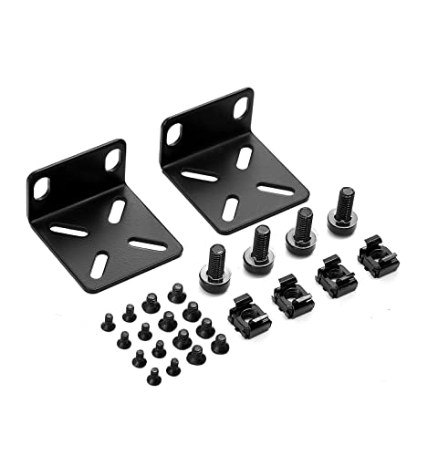 PhyinLan Rack Mount Kit for 17.3 inch Switches, Adjustable Rack Ears for Buffalo Tech, Cisco, NETGEAR,Dell, D-Link, Linksys and TRENDnet Products, Adjustable Hole Distance 14-29mm - Image 1