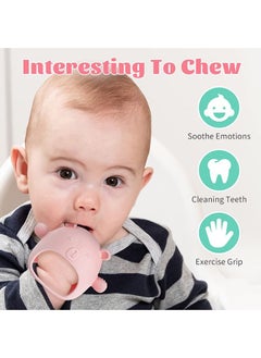 Bebiland Silicone Teething Mitten with Cute Bear Shape, BPA-Free and Anti-Drop Teether Toy for Baby Soothing Teething Pain Relief, Pink  - Image 4