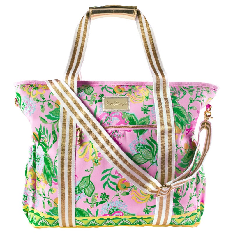 Lilly Pulitzer Pink Picnic Beach Cooler Insulated Soft Cooler Bag with Adjustable Shoulder Strap and Zippered Top Large for Groceries or Travel Via Amore Spritzer - Image 2