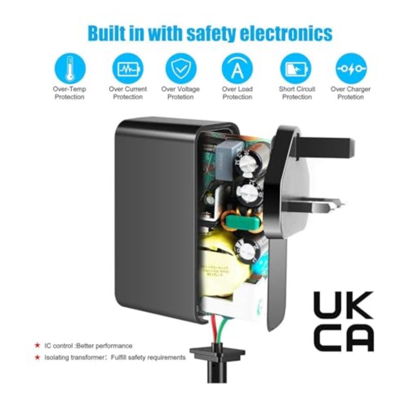 للمضخات الغاطسة، وأضواء الشريط LED، وكاميرات CCTV: محول إمداد الطاقة 24 فولت 2 أمبير مع غلاف PVC أسود متين، ومقبس تيار مستمر معدني قوي، واستقرار الجهد الموثوق به ونطاق إدخال واسع 100-240 فولت - Image 4