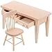 JOINPAYA Wooden Mini Dollhouse Furniture 112 Dolls Table Chair Furniture Set Desk Chair with Drawer for Photo Props Mini House Living Room Accessories - Image 2