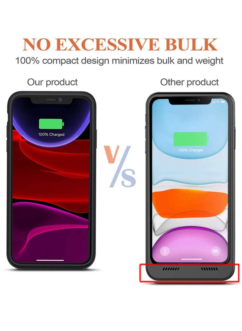 إلترازون Battery Case for iPhone 11,  4500mAh Slim Portable Protective Charging case Compatible with iPhone 11 (6.1 inch) Rechargeable Battery Pack Charger Case (Black) - Image 3