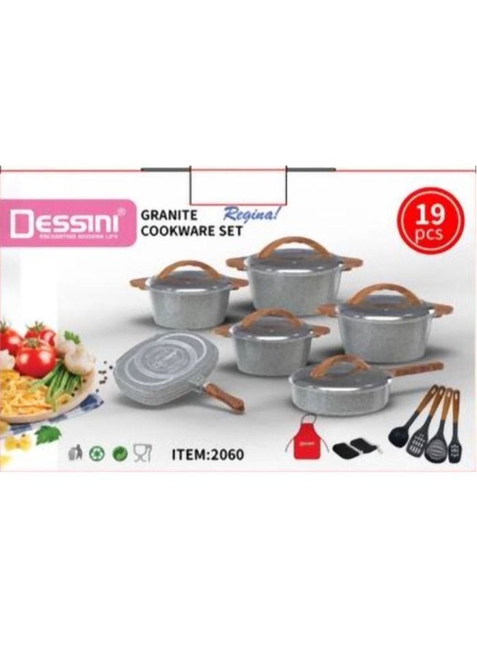 DESSINI 19 Pieces Granite Coated Cookware Set  - Image 2