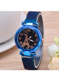 Magnetic Lazy Sky Womens Watch Milanese Band Quartz G826-F Blue