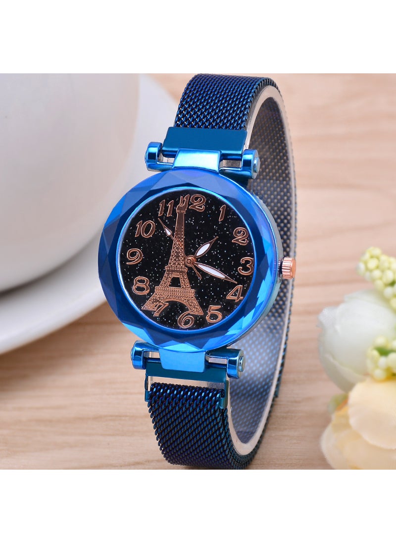 Generic - Magnetic Lazy Sky Womens Watch Milanese Band Quartz G826-F Blue - Image 1