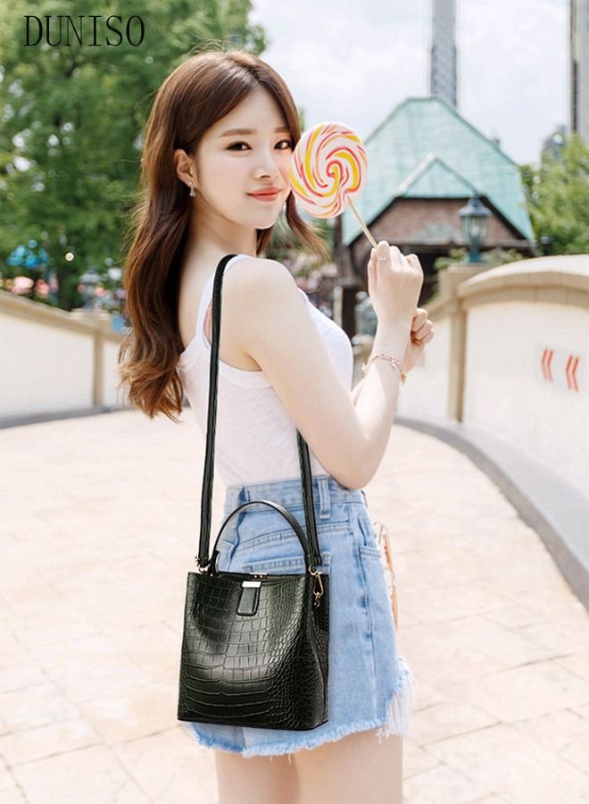 DUNISO Bucket Bags and Purses For Women Hobo and Shoulder Handbags with 2 Detachable Straps Womens Elegant Crossbody Bags with Large Capacity Gift for Mother Girl Friend Wife Black - Image 2