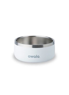 Pet Bowl - Durable Stainless Steel, Food and Water Bowl for Dogs, Cats, and All Pets, Non-Slip Base, 24oz, White (Shy Marshmallow)