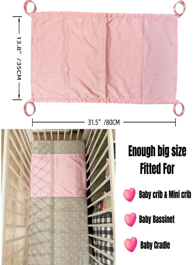 AKISS Satin Crib Sheet Pillow Cover Silk Bassinet Cradle Slip Reversible Use for Baby Girls Boys (Macaron Pink & White) - Image 2