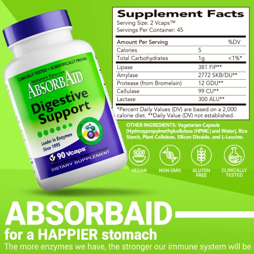 AbsorbAid Nature's Sources AbsorbAid Digestive Support - 90 Vcaps - Image 4