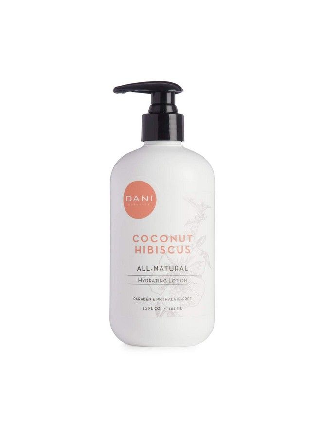 DANI Natural Hand & Body Lotion Naturals With Natural & Organic Ingredients 12 Ounce Bottle (Coconut Hibiscus) - Image 1