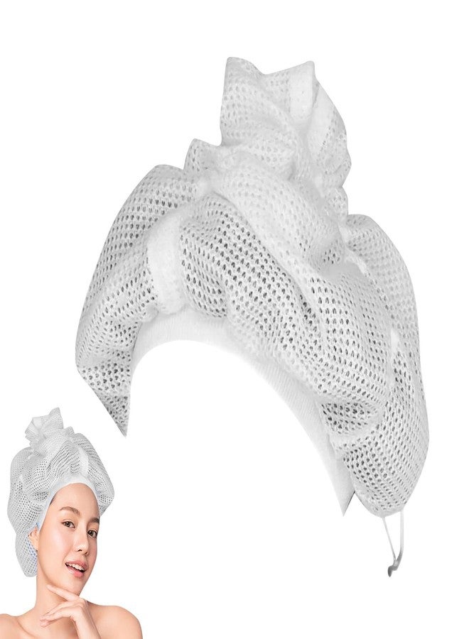 EMVANV Net Plopping Cap for Drying Curly Hair,Adjustable Net Hair Plopping Bonnet Curly Hair Bonnet Net Plopping Cap for Fast Drying(White) - Image 1