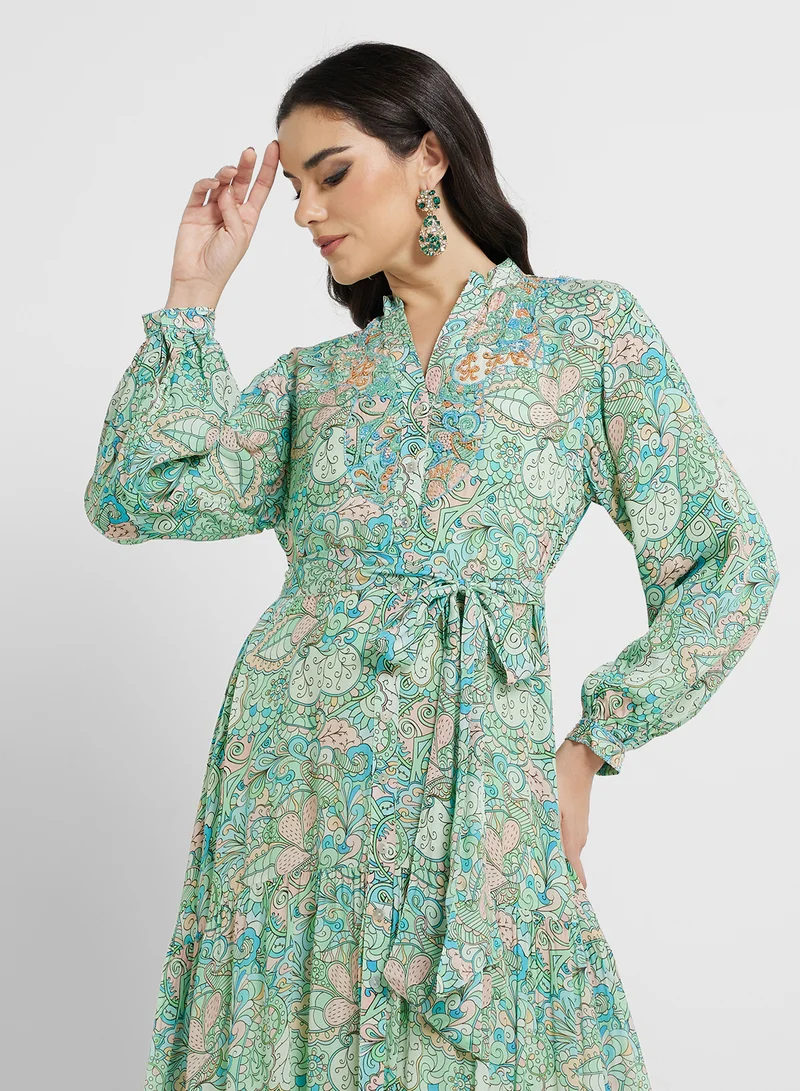 KASHKHA  Floral Print Maxi Dress for Women | Best Price UAE