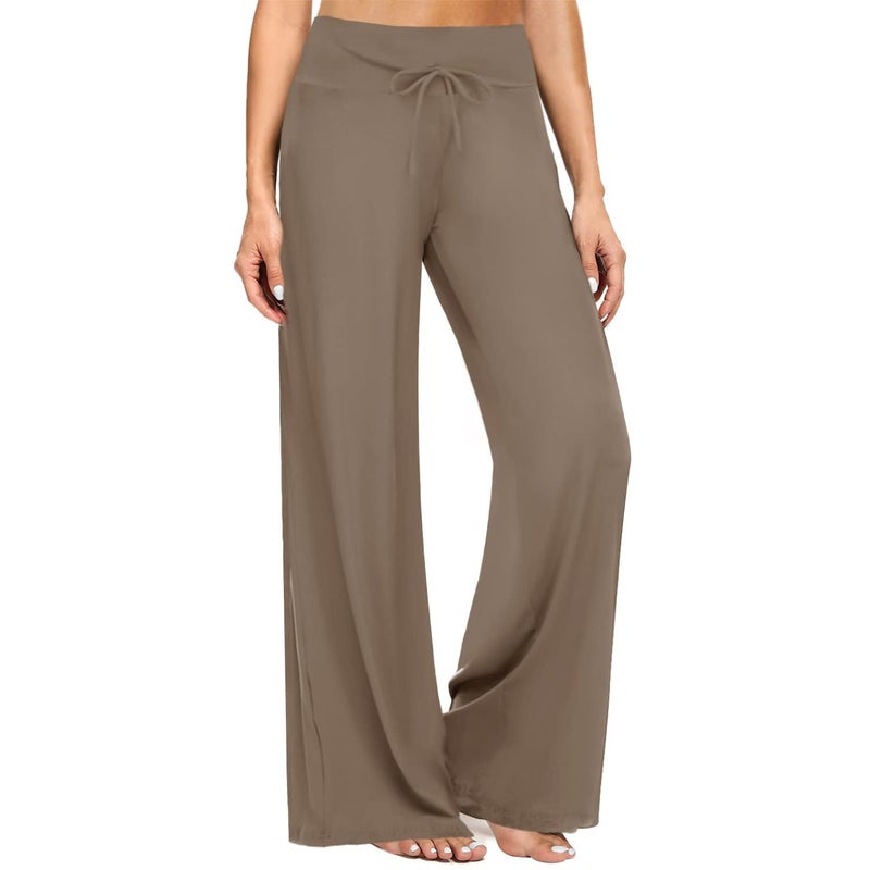 ZOOSIXX Soft Black Pajama Pants for Women, Wide Leg Comfy Casual Lounge Yoga Capri Pants 22'' / 30'' - Image 1