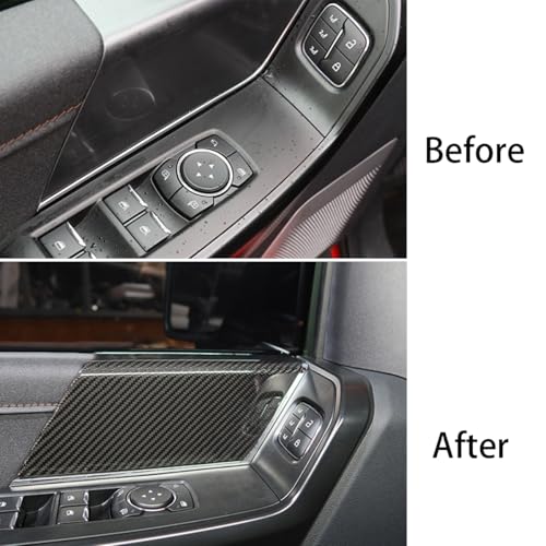 Keptrim for Ford F150 2021-2024 Front Door Panel Handles Cover Trims Interior Accessories, ABS Carbon Fiber, 2pcs - Image 2