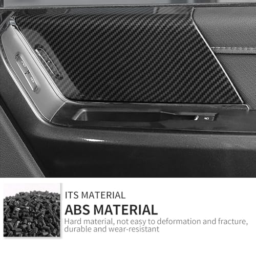 Keptrim for Ford F150 2021-2024 Front Door Panel Handles Cover Trims Interior Accessories, ABS Carbon Fiber, 2pcs - Image 3