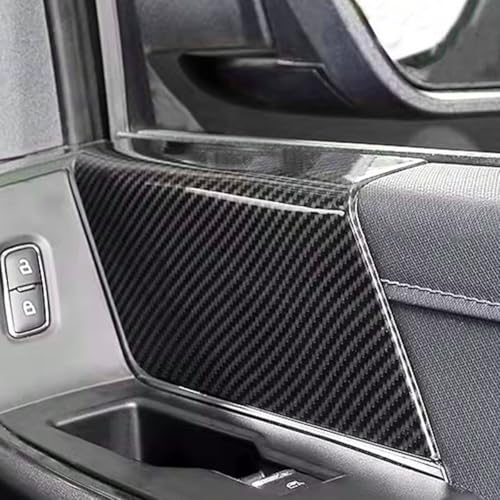 Keptrim for Ford F150 2021-2024 Front Door Panel Handles Cover Trims Interior Accessories, ABS Carbon Fiber, 2pcs - Image 4