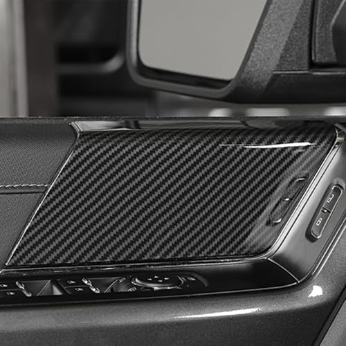 Keptrim for Ford F150 2021-2024 Front Door Panel Handles Cover Trims Interior Accessories, ABS Carbon Fiber, 2pcs - Image 5