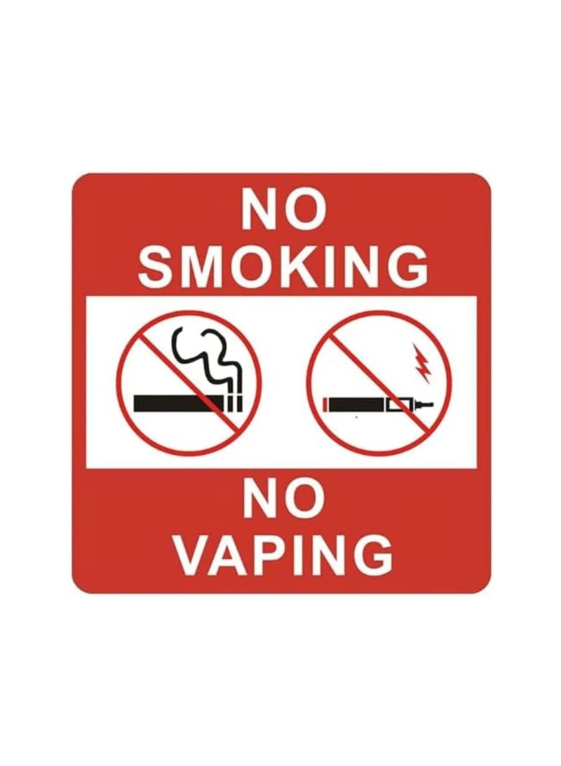 Arab Land Solutions 5 Pce Pack NO SMOKING NO VAPING Sign Digitally Printed Sticker (20cm x 20cm, Indoor/Outdoor) - Image 2