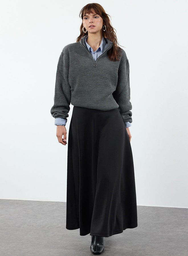 trendyol Black Skirt Godeli Knitted Skirt - Image 2