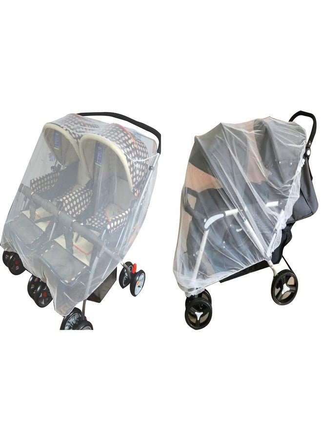 HEYXI Mosquito Net Insect Netting for Double Stroller UG Net for Pushchair Pram assinets Sun-Shade Cover Travel Gear Color A - Image 4