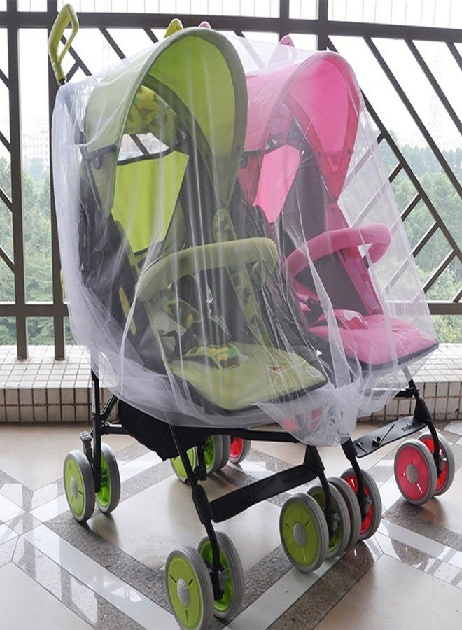 HEYXI Mosquito Net Insect Netting for Double Stroller UG Net for Pushchair Pram assinets Sun-Shade Cover Travel Gear Color A - Image 5