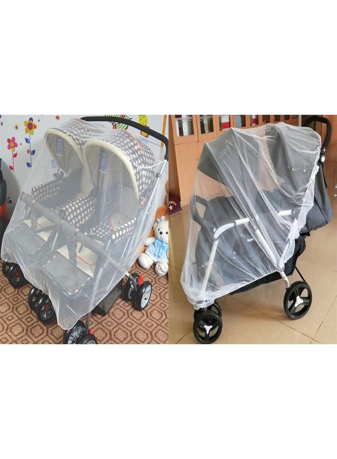 HEYXI Mosquito Net Insect Netting for Double Stroller UG Net for Pushchair Pram assinets Sun-Shade Cover Travel Gear Color A - Image 2